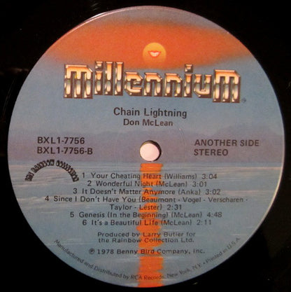 Don McLean : Chain Lightning (LP, Album, Ind)