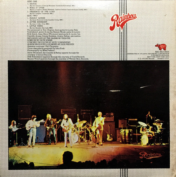 Eric Clapton : Eric Clapton's Rainbow Concert (LP, Album, SP )