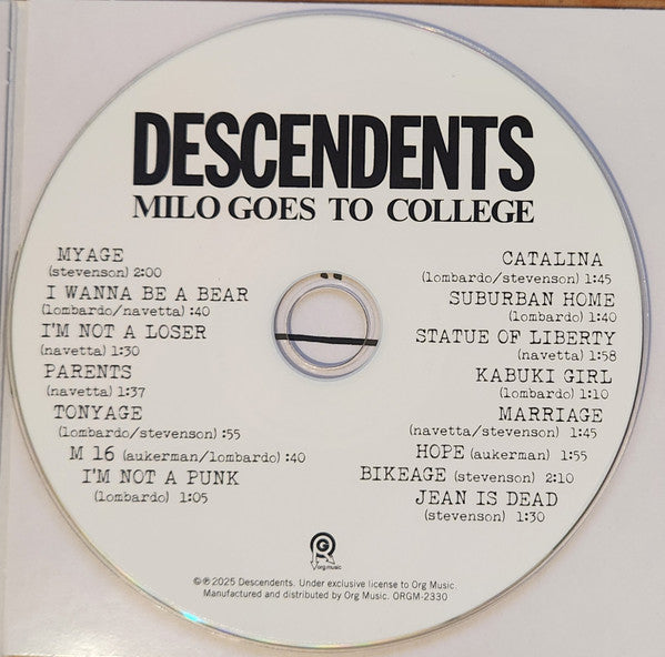 Descendents : Milo Goes To College (CD, Album, RE, RM, Dig)