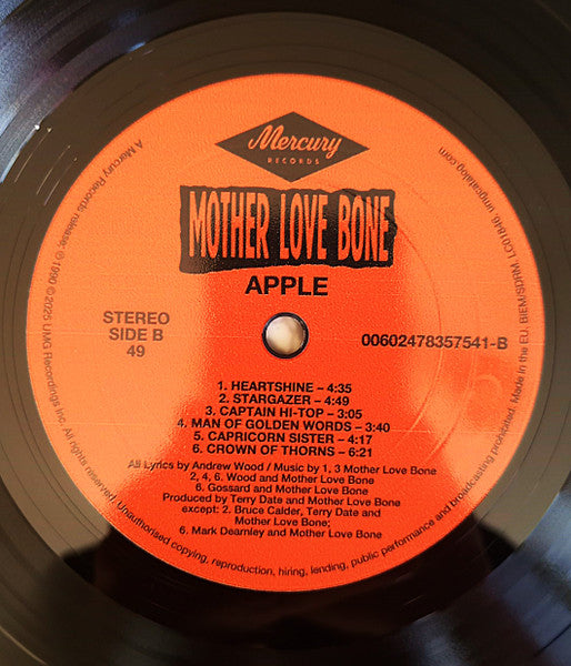 Mother Love Bone : Apple (LP, Album, RE, RM, Eco)
