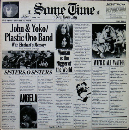John & Yoko* / Plastic Ono Band* With Elephant's Memory* And Invisible Strings : Some Time In New York City (2xLP, Album, RE, Win)