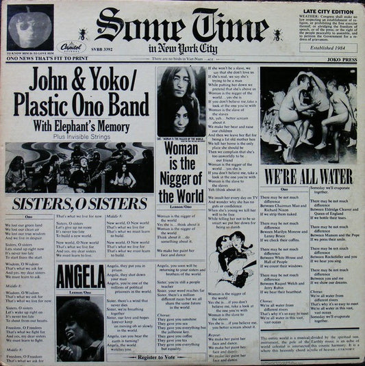John & Yoko* / Plastic Ono Band* With Elephant's Memory* And Invisible Strings : Some Time In New York City (2xLP, Album, RE, Win)