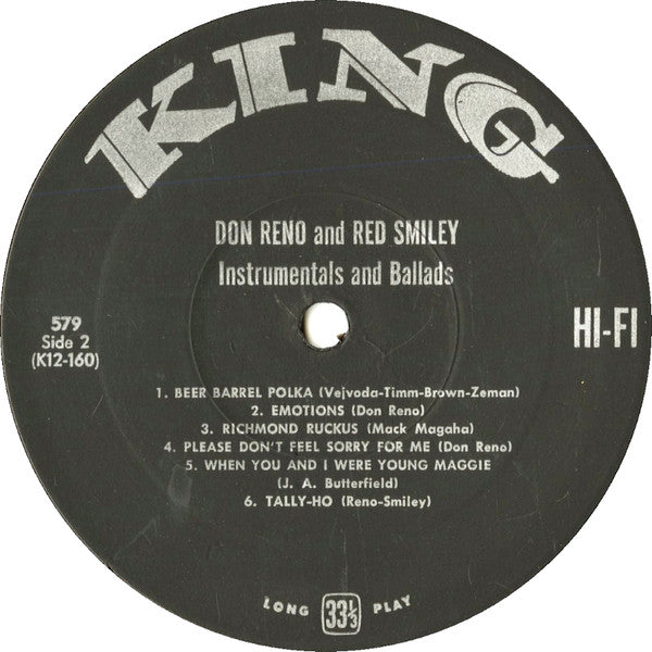 Don Reno And Red Smiley* : Folk Ballads And Instrumentals (LP, Album, Mono, RE, Sma)