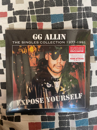 GG Allin : Expose Yourself - The Singles Collection 1977-1991 (LP, Comp, RE, Ora)