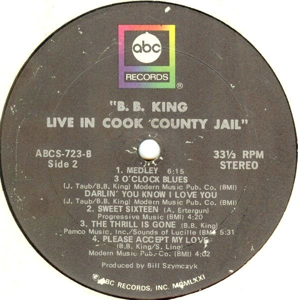 B.B. King : Live In Cook County Jail (LP, Album)