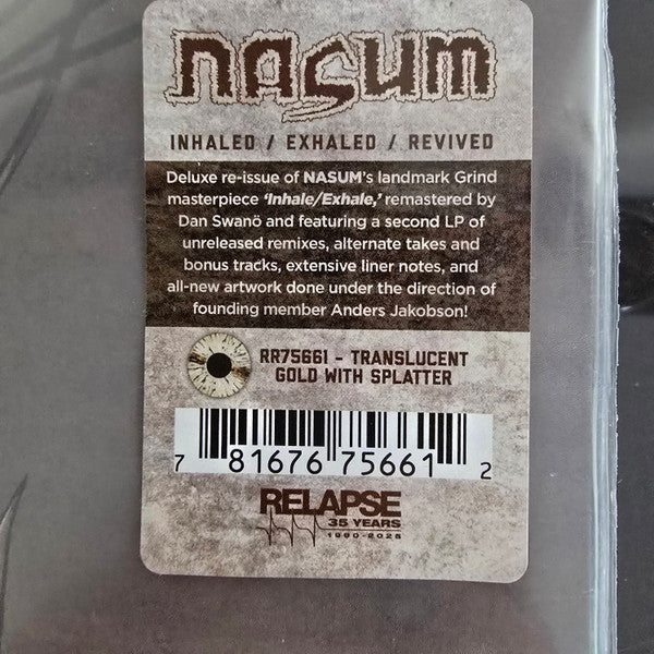 Nasum : Inhaled / Exhaled / Revived (LP, Album, RE, RM, Gol + LP, Gol)