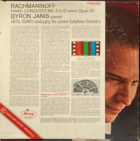 Rachmaninoff*, Byron Janis, London Symphony*, Antal Dorati : Piano Concerto No. 3 (LP, Promo)