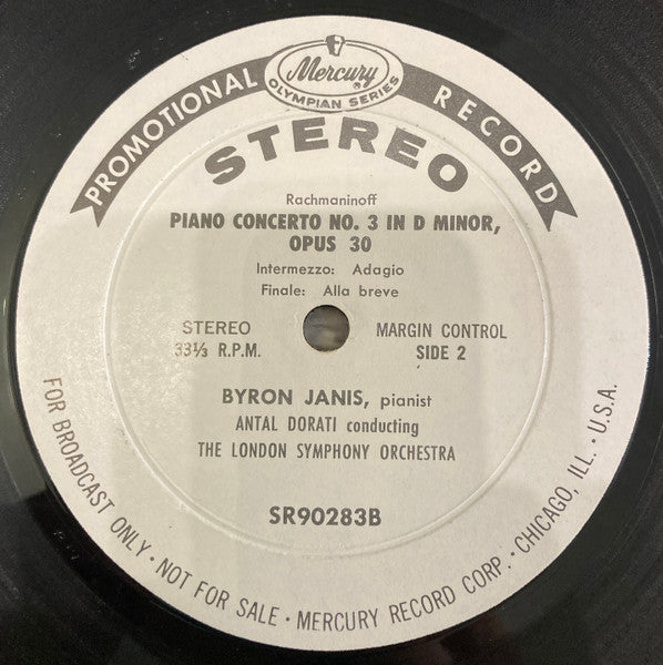 Rachmaninoff*, Byron Janis, London Symphony*, Antal Dorati : Piano Concerto No. 3 (LP, Promo)