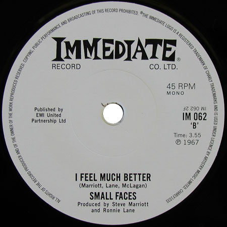Small Faces : Tin Soldier b/w I Feel Much Better (7", RSD, Single, Mono, Ltd, RE, RM)