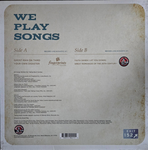 Taking Back Sunday : We Play Songs (12", RSD, Ltd)