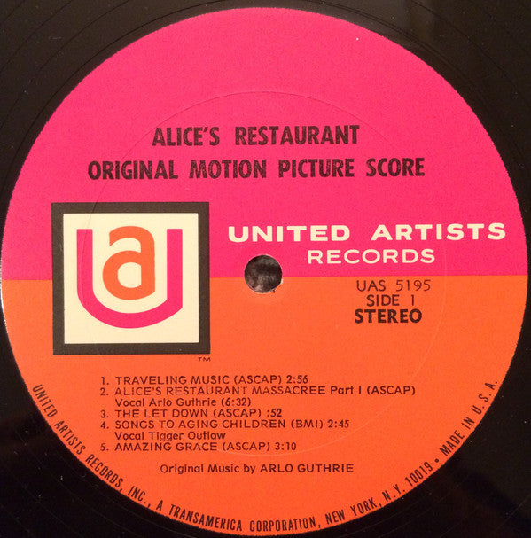 Arlo Guthrie, Garry Sherman : Alice's Restaurant (Original Motion Picture Score) (LP, Album, Var)