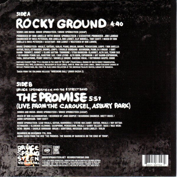Bruce Springsteen : Rocky Ground (7", RSD, Single)