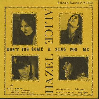 Hazel Dickens And Alice Gerrard : Won't You Come & Sing For Me? (LP, Album)