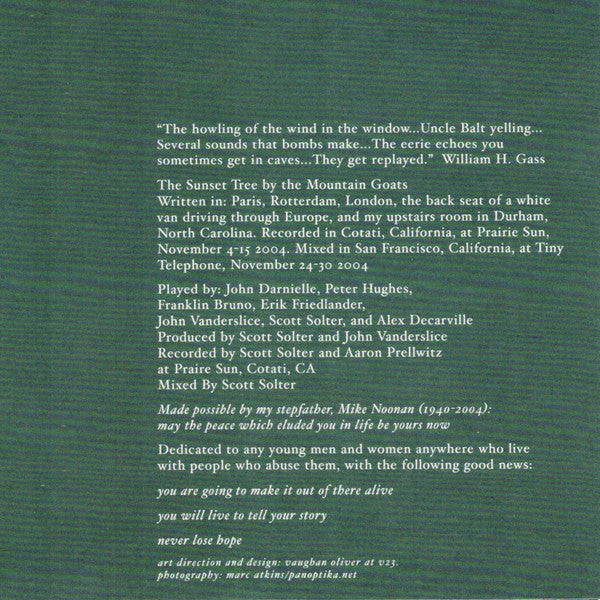 The Mountain Goats : The Sunset Tree (CD, Album, RE)