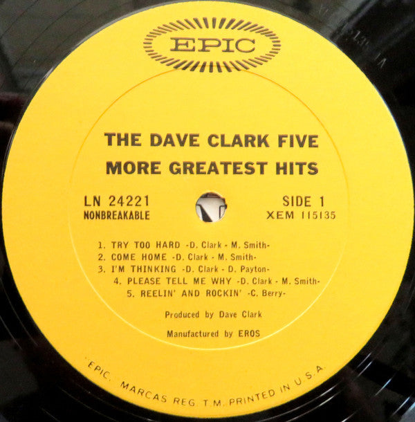 The Dave Clark Five : More Greatest Hits (LP, Comp, Mono)