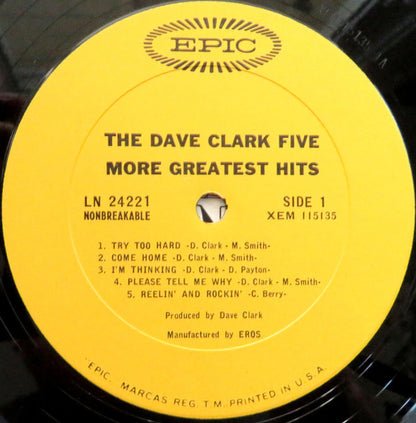 The Dave Clark Five : More Greatest Hits (LP, Comp, Mono)