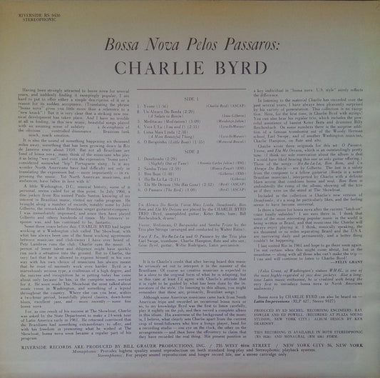 Charlie Byrd : Bossa Nova Pelos Passaros (LP, Album, MGM)