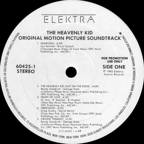 Various : The Heavenly Kid: Original Motion Picture Soundtrack (LP, Album, Promo)