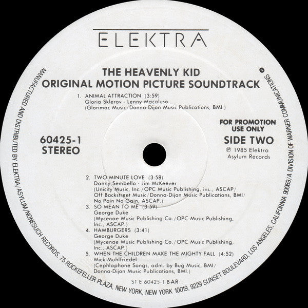 Various : The Heavenly Kid: Original Motion Picture Soundtrack (LP, Album, Promo)
