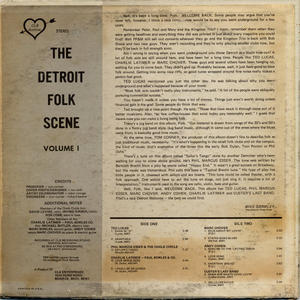 Various : The Detroit Folk Scene Vol. I (LP)