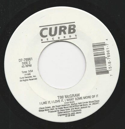 Tim McGraw : I Like It, I Love It, I Want Some More Of It (7", Single)