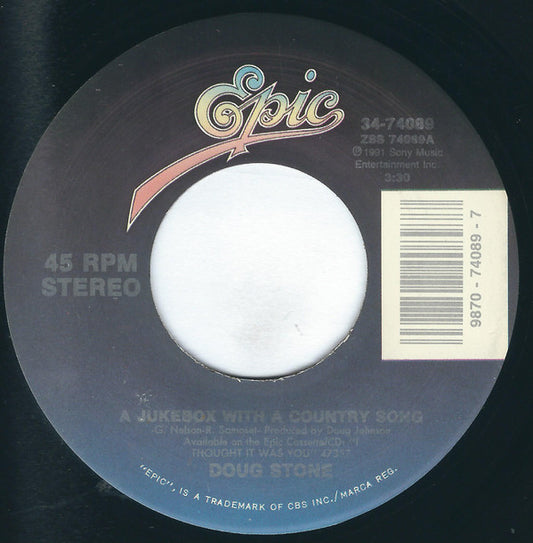 Doug Stone : A Jukebox With A Country Song (7", Single)