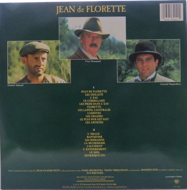 Jean-Claude Petit : Jean De Florette (Original Soundtrack From The Motion Picture) (LP, Album)