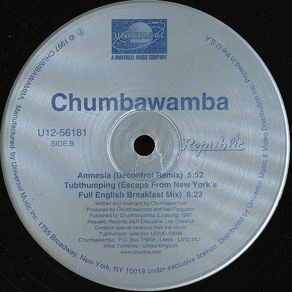 Chumbawamba : Amnesia (12", Maxi)