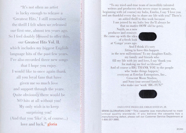 Gloria Estefan : Greatest Hits Vol. II (Cass, Comp)