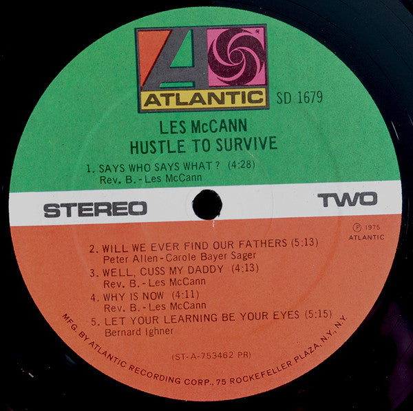 Les McCann : Hustle To Survive (LP, Album, PR)