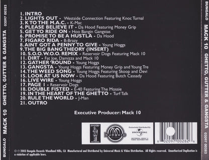 Mack 10 : Ghetto Gutter & Gangsta (CD, Comp)