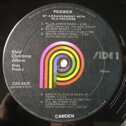 Elvis Presley : Elvis' Christmas Album (LP, Album, Mono, RE)