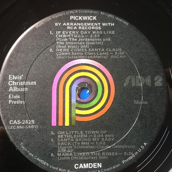 Elvis Presley : Elvis' Christmas Album (LP, Album, Mono, RE)