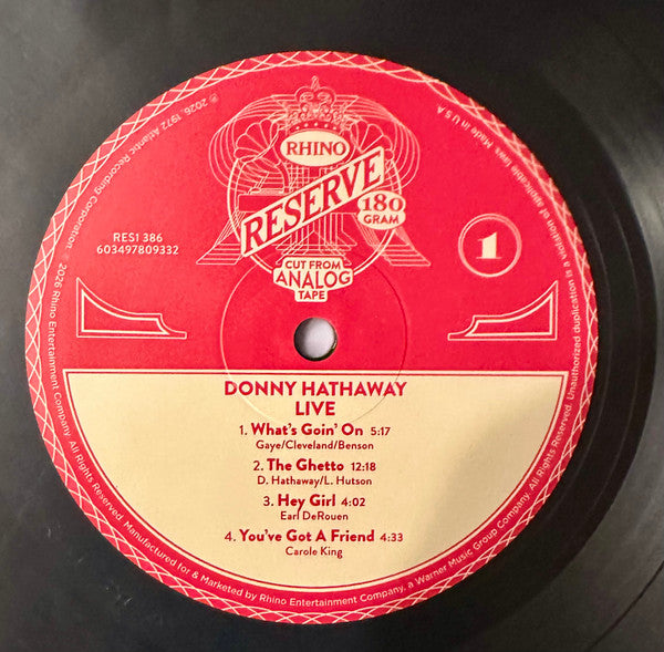 Donny Hathaway : Live (LP, Album, RE, 180)