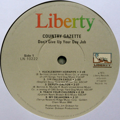 Country Gazette : Don't Give Up Your Day Job (LP, Album, RE)