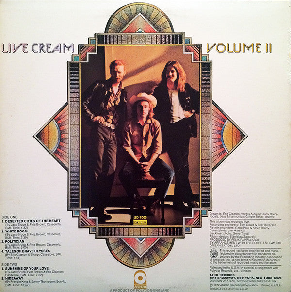 Cream (2) : Live Cream Volume II (LP, Album, PR)