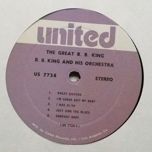 B. B. King And His Orchestra* : The Great B. B. King (LP, RE)
