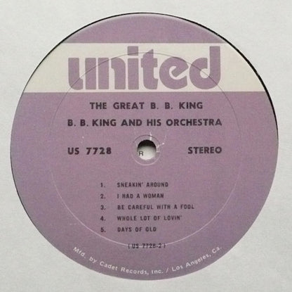 B. B. King And His Orchestra* : The Great B. B. King (LP, RE)