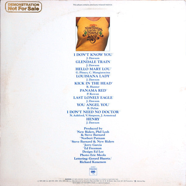 New Riders Of The Purple Sage : The Best Of New Riders Of The Purple Sage (LP, Comp, Promo)