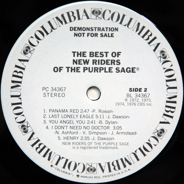 New Riders Of The Purple Sage : The Best Of New Riders Of The Purple Sage (LP, Comp, Promo)
