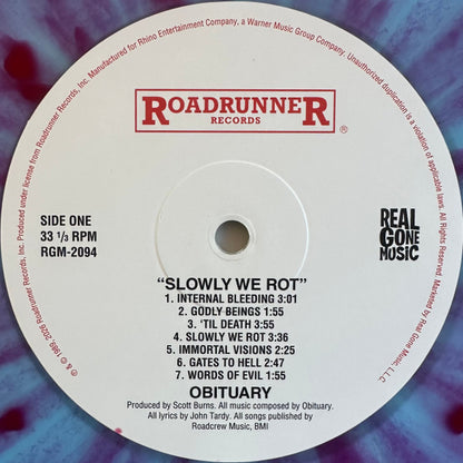 Obituary : Slowly We Rot (LP, Album, RE, RM, Blu)