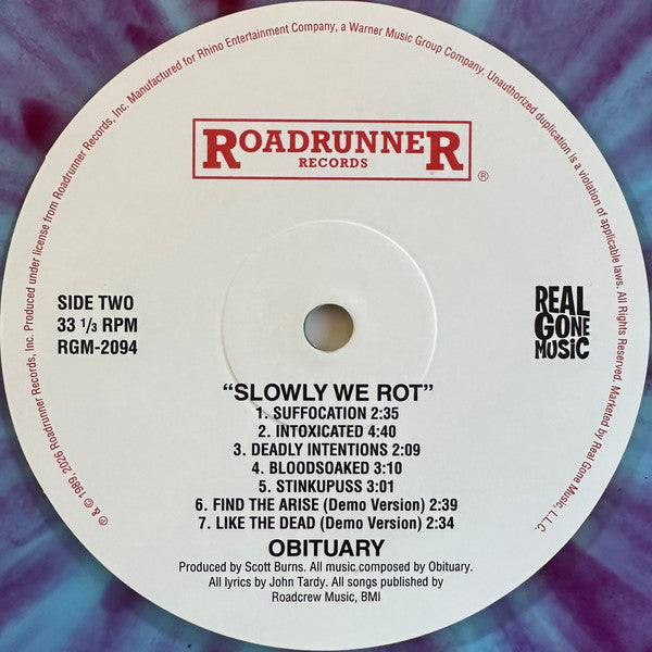 Obituary : Slowly We Rot (LP, Album, RE, RM, Blu)