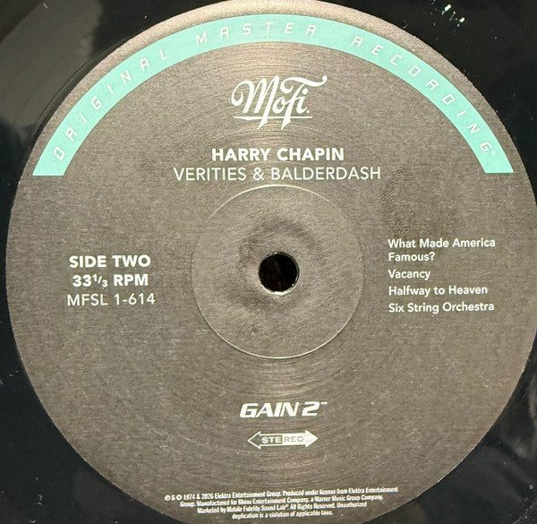 Harry Chapin : Verities & Balderdash (LP, Album, Ltd, Num, RE, RM, 180)