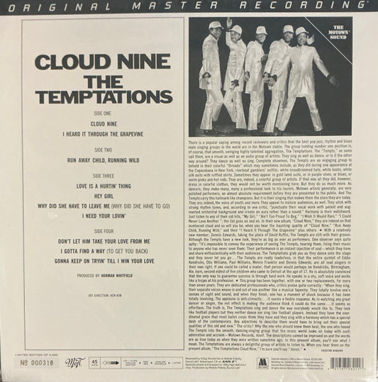 The Temptations : Cloud Nine (2xLP, Album, Ltd, Num, RE, RM, Gat)