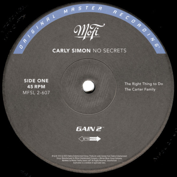 Carly Simon : No Secrets (LP, Album, Ltd, Num, RE, RM, Gat)