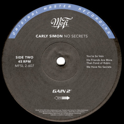 Carly Simon : No Secrets (LP, Album, Ltd, Num, RE, RM, Gat)