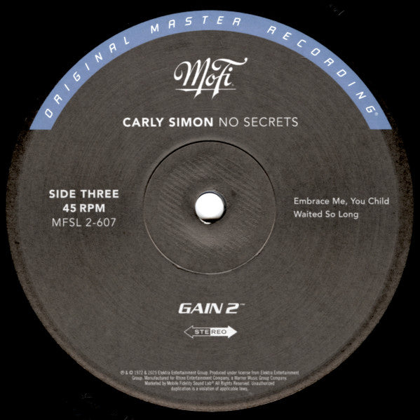 Carly Simon : No Secrets (LP, Album, Ltd, Num, RE, RM, Gat)