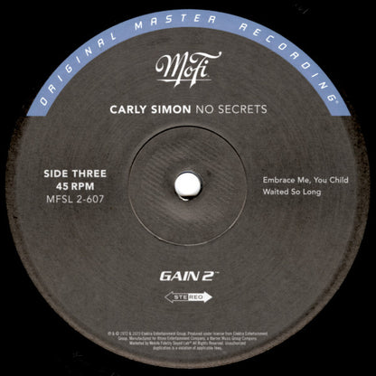 Carly Simon : No Secrets (LP, Album, Ltd, Num, RE, RM, Gat)