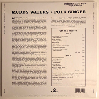 Muddy Waters : Folk Singer (LP, Album, Mono, RE, RM, 180)