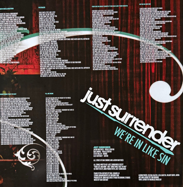 Just Surrender : We're In Like Sin (LP, Album, Ltd, Red)